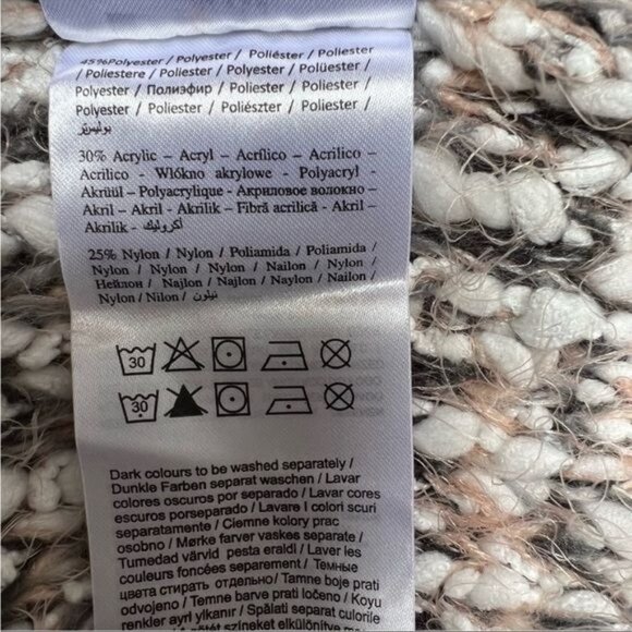 Anthropologie Noisy May Chunky Knit Sweater in Neutral Motif Size S NWT - Picture 11 of 14